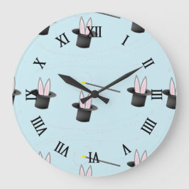 In einem Hut mit Zauberstab blau sonnen Große Wanduhr