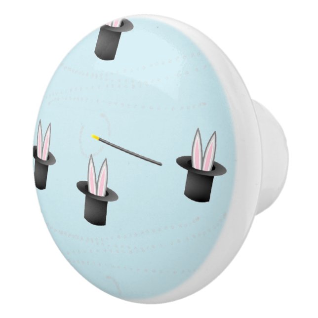 In einem Hut mit Zauberstab blau sonnen Keramikknauf (Rechts)