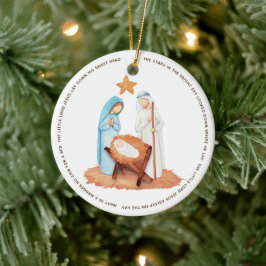 In einem Manager Carol Simplistic Nativity Keramik Ornament
