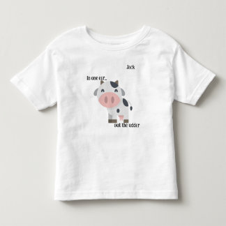 "In einem Ohr..." Kuhpuppe individuell anpassbar Kleinkind T-shirt