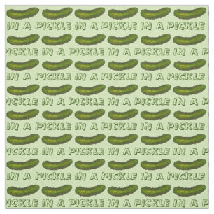 In einem Pickle Crunchy Green Dill Pickles Fabric Stoff