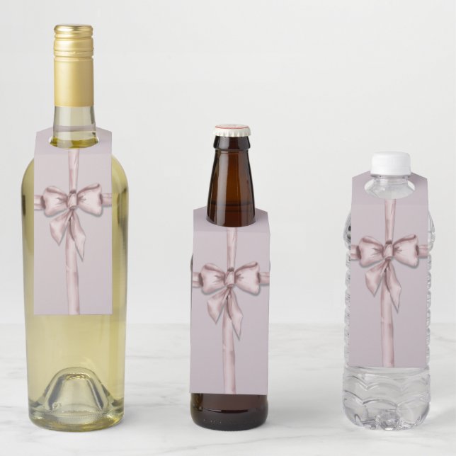 In einem rosa Bogen gefangen Flaschenanhänger (Beispiel)