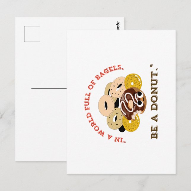 IN EINEM WORT VON BAGELS, SEIN EIN SPENDE POSTKARTE (Vorne/Hinten)