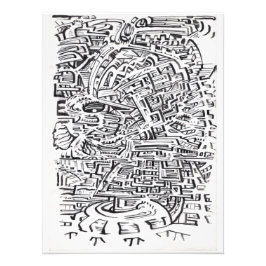 In einem Zwischen-Ort-Farbton zeichnend India Fotodruck