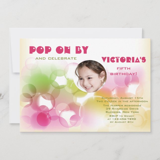 In einer Blase Foto Geburtstag Einladung (Vorderseite)