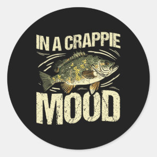 In einer Crappie-Laune Lustig Retro-Angeln Runder Aufkleber