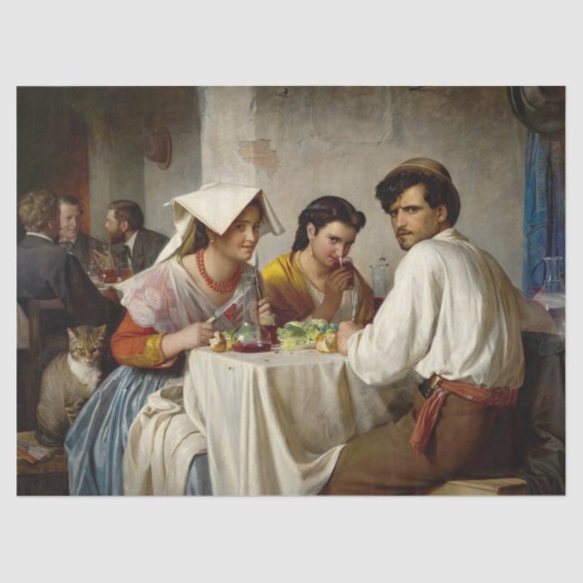 In einer römischen Osteria von Carl Bloch Seidenpapier (Vorderseite)