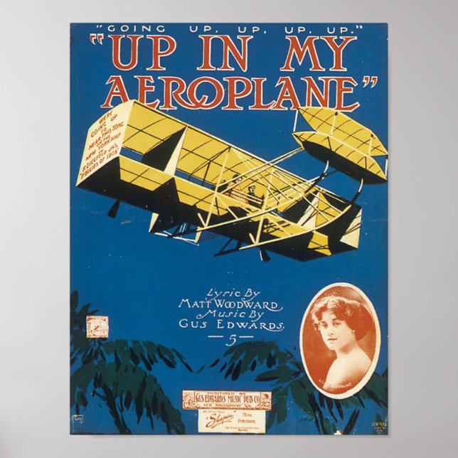 In einer Vintagen Songbook-Abdeckung eines Flugzeu Poster (Vorne)