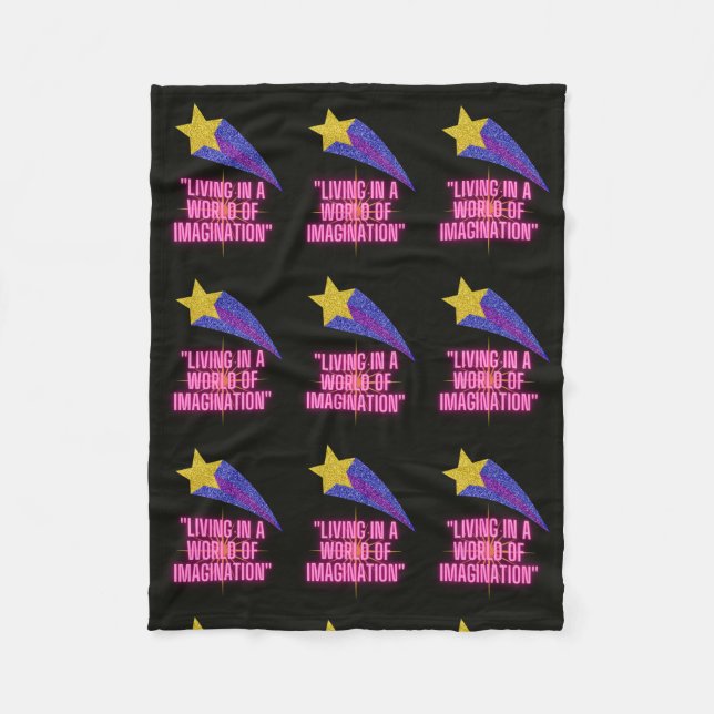 IN EINER WELT DER VORSTELLUNG LEBEN FLEECEDECKE (Vorderseite)
