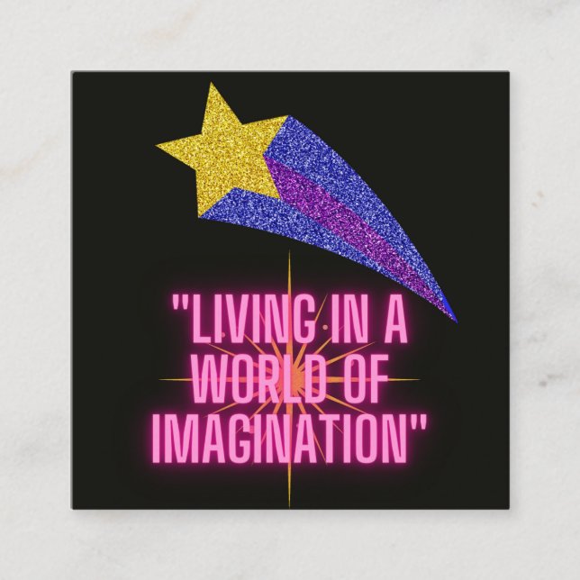 IN EINER WELT DER VORSTELLUNG LEBEN QUADRATISCHE VISITENKARTE (Vorderseite)