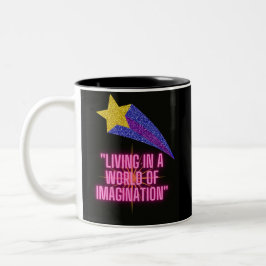 IN EINER WELT DER VORSTELLUNG LEBEN ZWEIFARBIGE TASSE