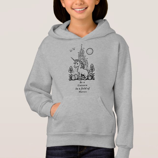 In einer Welt des Unicorn Kid's Basic Hoodie (Vorderseite)