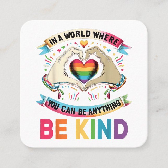 In einer Welt, in der man alles sein kann, was güt Quadratische Visitenkarte (Vorderseite)