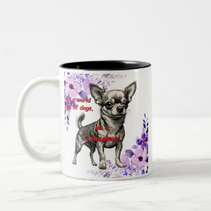 In einer Welt voller Hunde ist ein Chihuahua Zweifarbige Tasse