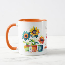 In einer Welt voller Rose sei eine Sonnenblume Tasse