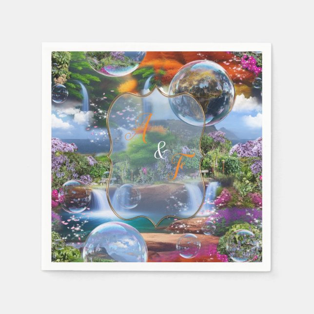 In einer wunderbaren Welt lebe ich Serviette (Vorderseite)