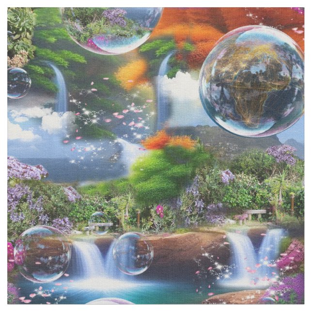 In einer wunderbaren Welt lebe ich Stoff (Nahaufnahme)