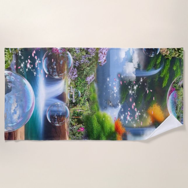 In einer wunderbaren Welt lebe ich Strandtuch (Vorderseite)