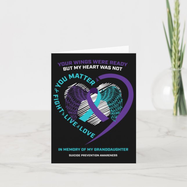 In Erinnerung an meine Enkelin Suizidprävention a Karte (Vorderseite)