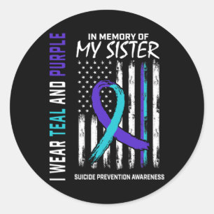 In Erinnerung an meine Schwester Suizid Awareness Runder Aufkleber