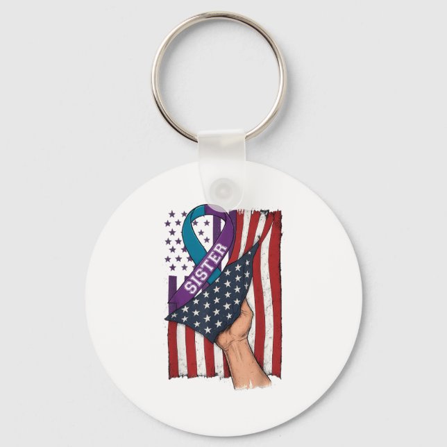 In Erinnerung an meine Schwester Suizidprävention  Schlüsselanhänger (Vorderseite)