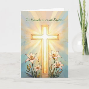 In Erinnerung an Ostern Kreuz und Lilien Karte
