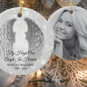 In Erinnerung an Weihnachten Gedenkfoto Keramik Ornament