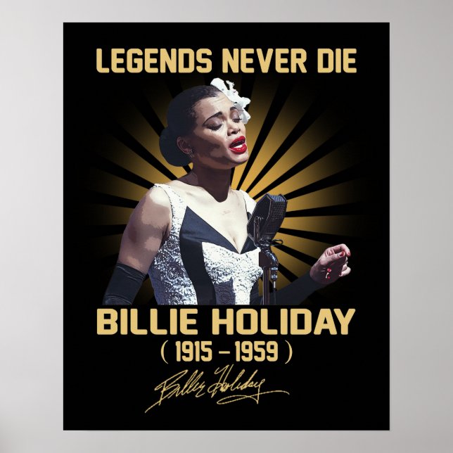 In Erinnerungen von Billie Holiday Music Legend Poster (Vorne)