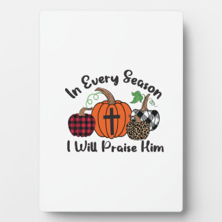 In Every Season I Will Praise Him Leopard Plaid Fotoplatte