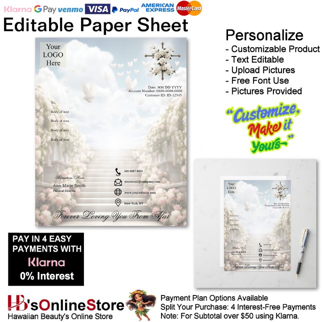 In ewiger Liebe aus der Ferne Gedenkpapierblatt (Forever Loving You From Afar Memorial Paper Sheet.)