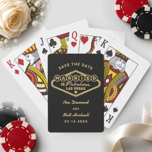 In Fabulous Las Vegas geheiratet - Save-the-Date Spielkarten