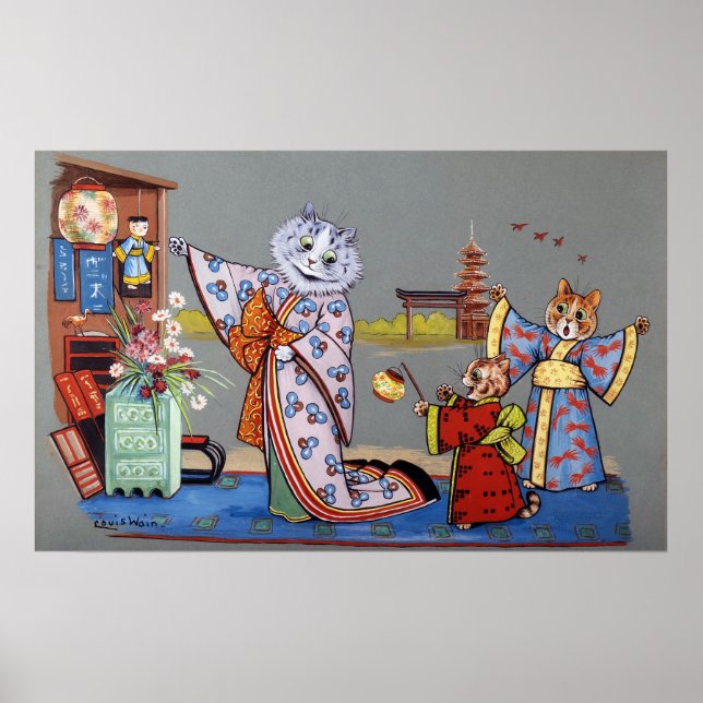 In Fair Japan, Louis Wain Poster (Vorne)