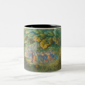 In Fairy Land an Elfin tanzen Zweifarbige Tasse