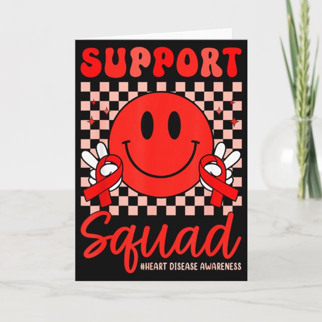 In February We Wear Red Chd Awareness Heart Diseas Karte (Vorderseite)