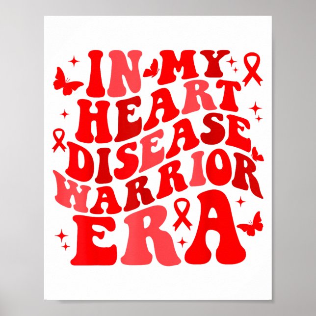 In February We Wear Red Heart Disease Awareness Wa Poster (Vorne)
