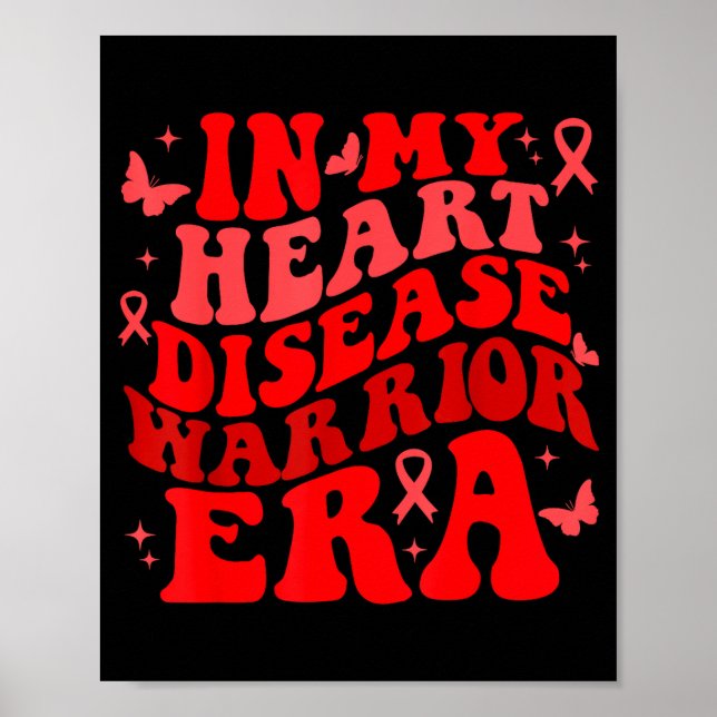 In February We Wear Red Heart Disease Awareness Wa Poster (Vorne)