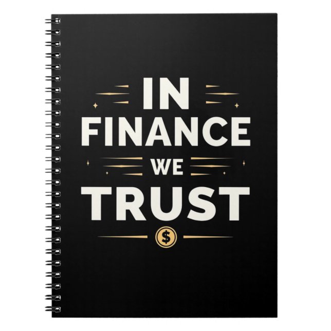 In Finance We Trust - Minimalistisches Notebook Notizblock (Vorderseite)