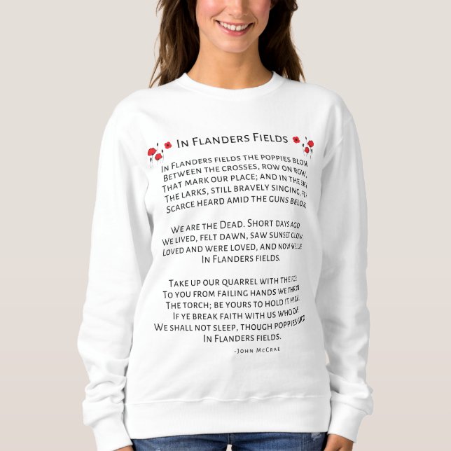 In Flandern Field blühen die Poppies John McCrae Sweatshirt (Vorderseite)