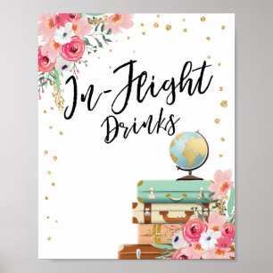 In-Flight-Drinks Bar sign Travel Shower Adventure Poster