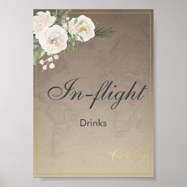In Flight Drinks Brautparty Party zum Thema Reisen Poster (Vorne)