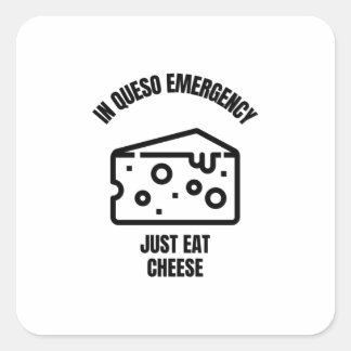 In Frage lustige Käse-Pun-Witze Quadratischer Aufkleber