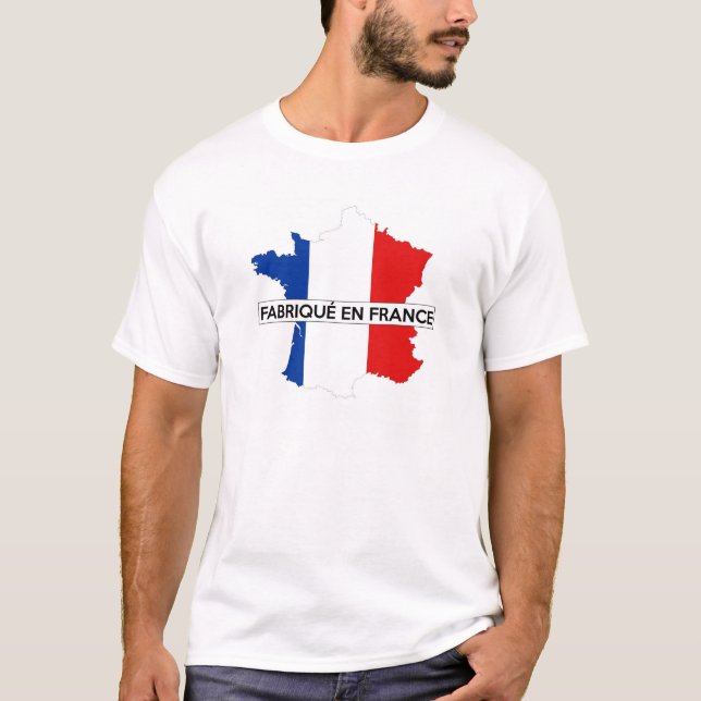 in france Landkarte Etikett fabrique T-Shirt (Vorderseite)