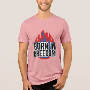In Freiheit Geboren Flame Vintage Gravur Shirt Des