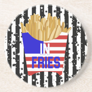In Fries We Trust Kissen Getränkeuntersetzer