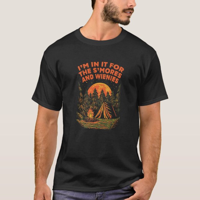 In für Smoors and Wienies Camping Food Camper Food T-Shirt (Vorderseite)