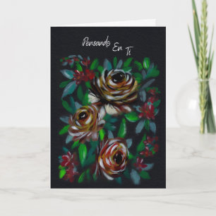 In Gedanken an Dich Trauerkarte Floral Karte
