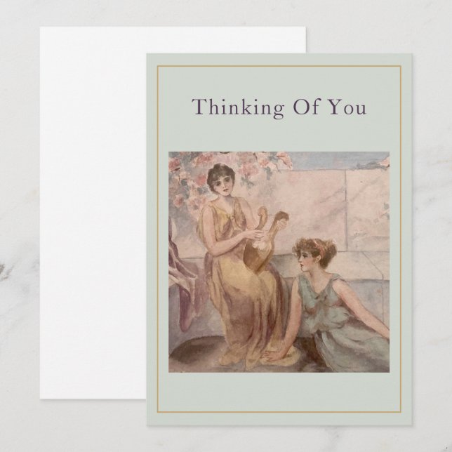 In Gedanken bei Dir Karte Vintage Sage Serenity | (Vorne/Hinten)