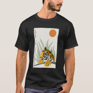 In Gedanken verloren wilde Katze Sibirischer Tiger T-Shirt