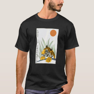 In Gedanken verloren wilde Katze Sibirischer Tiger T-Shirt