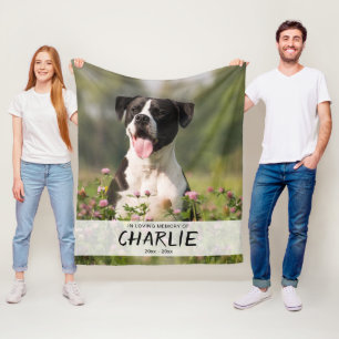 In Gedenken an den Hund Gedenkfoto-Decke Fleecedecke